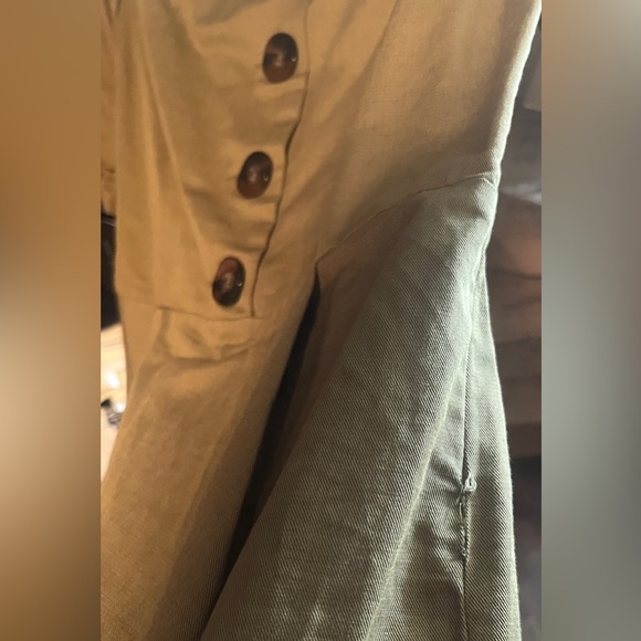 ❤️NWT ZARA KHAKI OFF-THE-SHOULDER MIDI DRESS - Picture 14 of 14